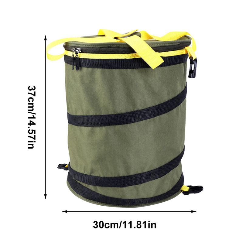 Folding Camping Bucket Outdoor Bucket Folding Storage Trash Bin Water Container Organizer With Lid & Handle For Camping Fishing