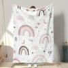 1pc a Charming Flannel Blanket Featuring a Rainbow Design, Soft And Lightweight, Ideal for Home Decor, Sofa Throws, Guest Room B