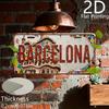Vintage Hiszpański BARCELONA Gaudi Mozaika Budynek Sceneria Aluminiowy Znak Blaszany Dekoracja Ścienna dla Katalonii Podróż Garaż Bar Mężczyzna C