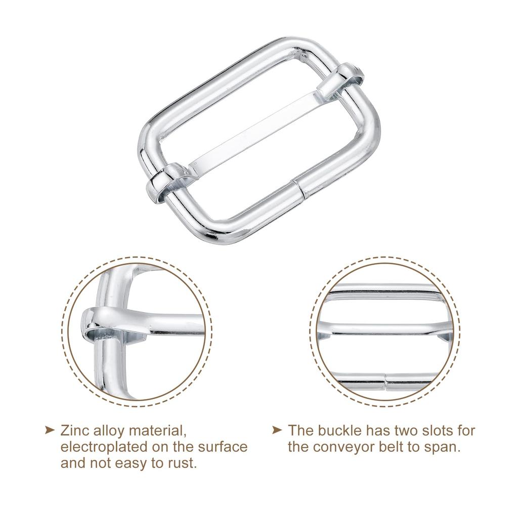 25 Adet Metal Kaydırmalı Toka 1 Metal Çinko Alaşım Ayarlanabilir Tokalar Sırt Çantası ve Çanta Kayışları İçin Düz Kaydırmalı Kayış Tokaları Beyaz [uxcell] 1/4"