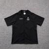 LUXEONClassic Black Letters Logo Embroidery Short Sleeved Shirts Men Women Casual Loose Shirt
