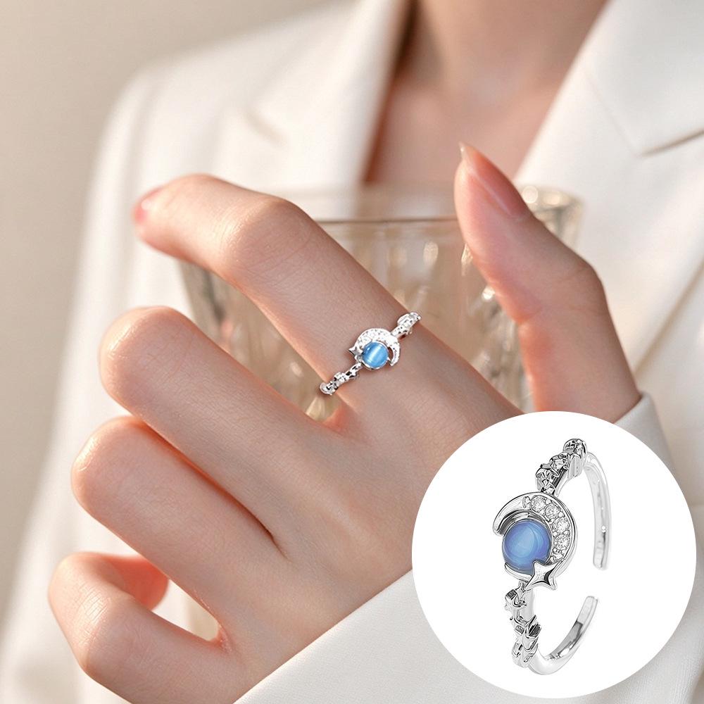 Exquisiter offener Goldring: Japanischer & Koreanischer Stil, Dünnes Band mit Diamanten besetzt, Stapelbarer & Eleganter Fingerschmuck