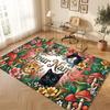 Cat Theme Crystal Velvet Floor Rug Personalized Custom Name Text Warm Carpet Home Decoration