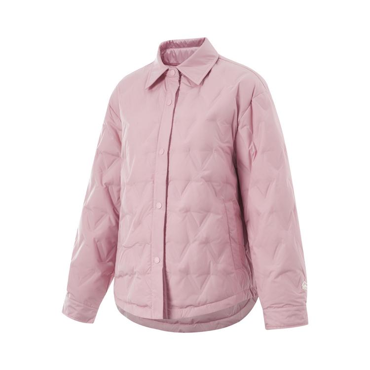 

Li-Ning Hot Pot Down Jacket Series Water-Repellent Solid Color Casual Dopamine Down Jacket Women outerwear Light-Pink AYMU230-2 L