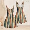 Women S Plus Size Off Shoulder Square Neck Strappy Sleeveless Printed Flared Dress