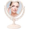 Vintage Rotation Table Mirror, Freestanding Tabletop Makeup Mirror, 360° Double Sided Vanity Tabletop Makeup Mirror for Girl Women Bathroom Bedroom