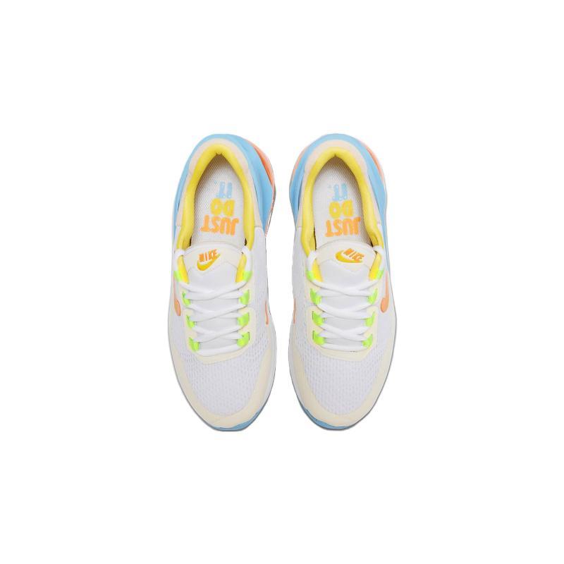 Nike Air Max 270 GO Cushioning, Wear Resistant Low top Kids Lifestyle Shoes White Blue Orange Unisex Sneakers FN9926-181