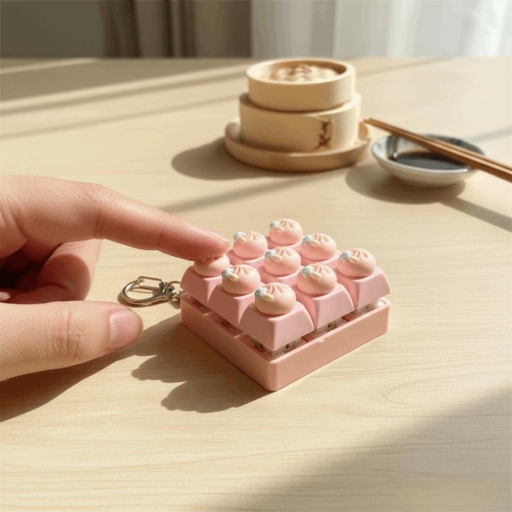 9 Button Keyboard Fidget Toy Dumpling Mini Keyboard Keychain Accessories Gift