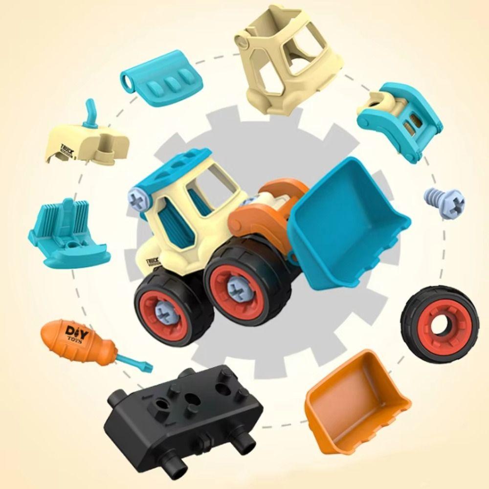 Children Gits Nut Assembly Puzzle Toy Removable Engineering Vehicle  Children's Toy