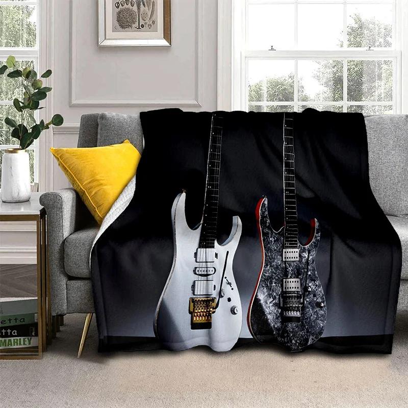 Electric Guitar 3D Classical Guitar Blanket,Soft Throw Blanket for Home Bedroom Bed Sofa Picnic Travel Office Cover Blanket Kids
