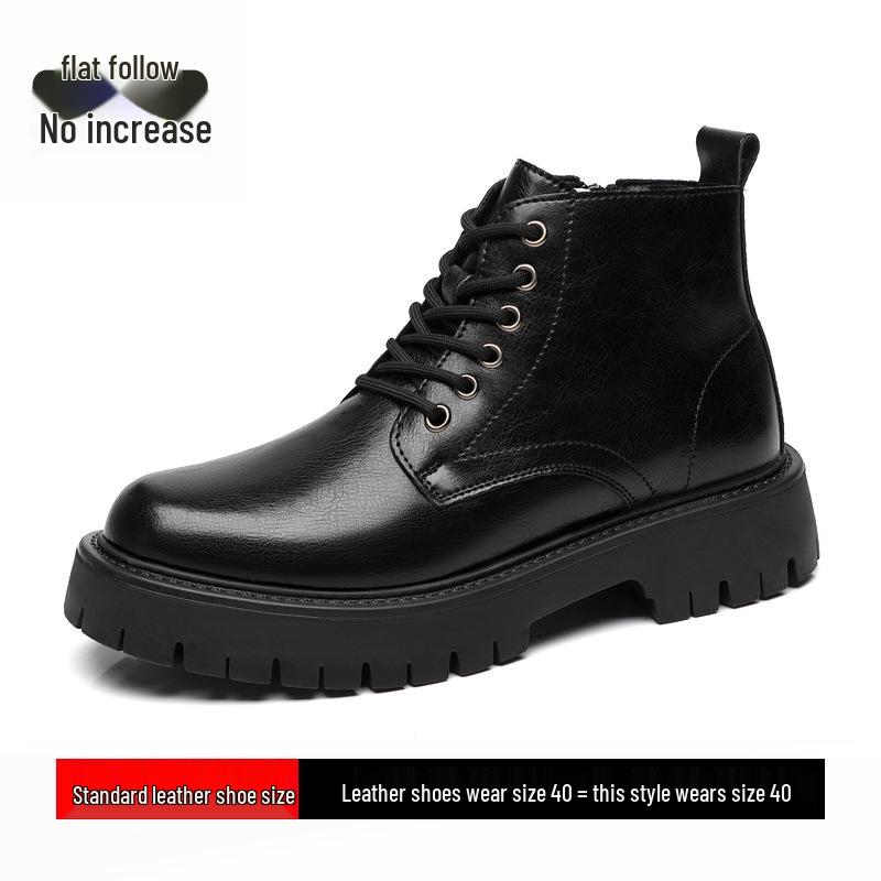 

Мужские челси из натуральной кожи на скрытом каблуке 8 см, на флисовой подкладке, на толстой подошве, средней высоты, для осени/зимы 43