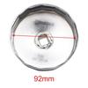 92mm 15 Flutes Silver Tone Metal Car Oil Filter Cap Wrench Socket Remover Tool