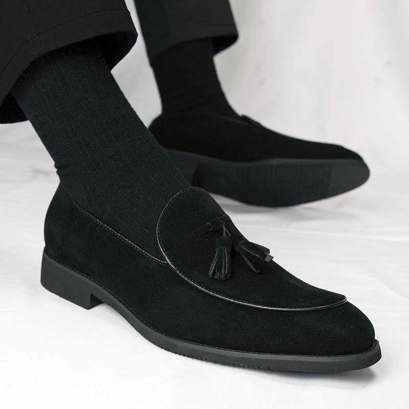 Fashion Spring New Pointed Tassel Casual Small Leather Shoes Fashion Brand Men's Comfortable Flat Bottom Formal Business Leather Shoes