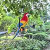Lifelike Parrot Garden Statues Hanging Decor Ornaments Figurines Sculpture for Patio Lawn Yard, Blue Tail (Blue Tail)