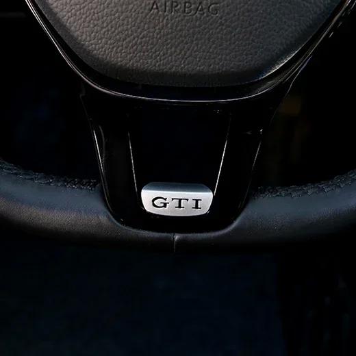 Emblema Rline de Aleación de Aluminio 3D Pegatina para Volante de Coche Accesorios I2 Para Volkswagen GTI Polo Golf Passat Scirocco Jetta Beetle