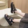 fashion Sandals Women Platform Mesh  Summer New Fashion Thick-bottomed Breathable Mesh  Flat Sandal Footwear for Woman