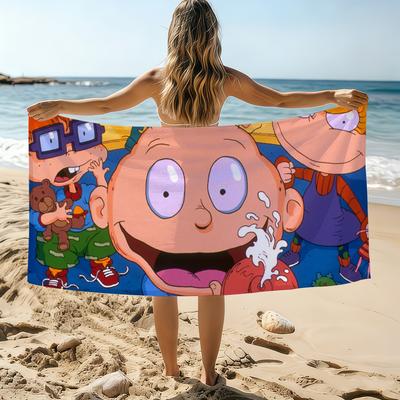 Funny Cartoon R-RUGRATS Cute Towel Beach Towel Oversized Quick Dry Towel Absorbent Soft Swim BeachTowels for Men Women