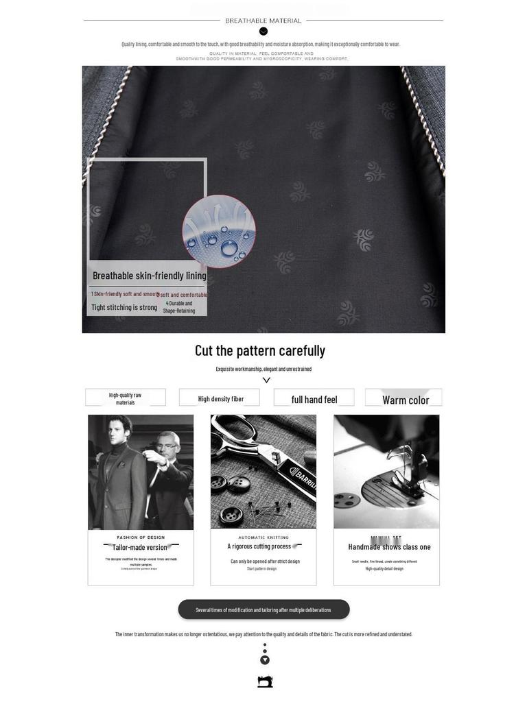 Men's Wool Lapel Jacket - Spring/Autumn Business Casual, Middle-Aged Loose Fit, Iron-Free Overcoat