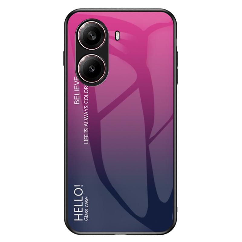 

For Xiaomi Redmi Turbo 4 5G Case Anti-Scratch Tempered Glass+PC+TPU Phone Cover Gradient Rose