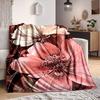 1Pc Floral Romance Pink White Blanket Soft And Comfortable Casual Warm Camping Travel Christmas Halloween Xmas Gift M9247