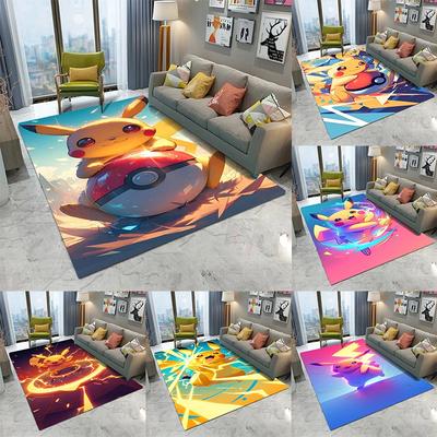 Niedlicher Pikachu Pokéball Pokémon Teppich Wohnzimmer Schlafzimmer Sofa Tisch Balkon Eingang Matte Rutschfest Cartoon Matte Heimdeko