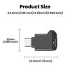 Mini Type C 2.0 TF Card Reader External Storage Black Stretch Design for iPhone USB-C 2.0 Memory Stick TF Card Reader