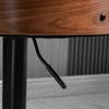 Set of 2 Height-Adjustable Bar Stools 360 Degrees Swivel with Footrest, Tufted Fabric