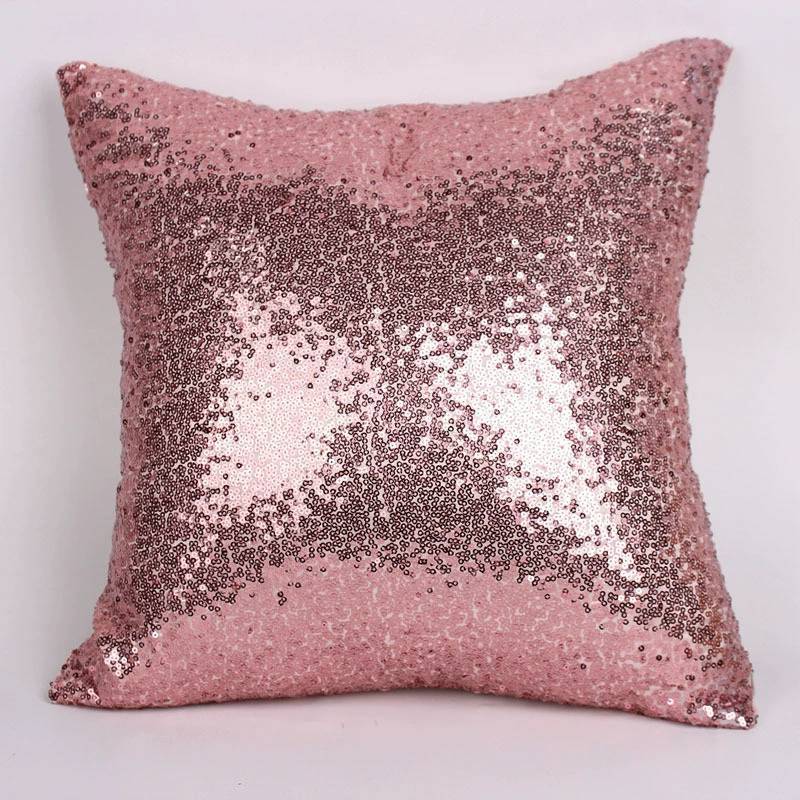 Chameleon Fabric Sequin Pillowcase With Solid Color For Living Room Decor