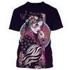 T-shirt Geisha Guerriera Giapponese Girocollo Manica Corta Stampa 3D Personalità Vintage Tendenza Stile Harajuku T-shirt da Uomo