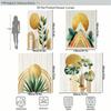 Bohemian Style Tropical Plant & Geometric Print Polyester Shower Curtain - Stylish Bathroom Decorative Curtain