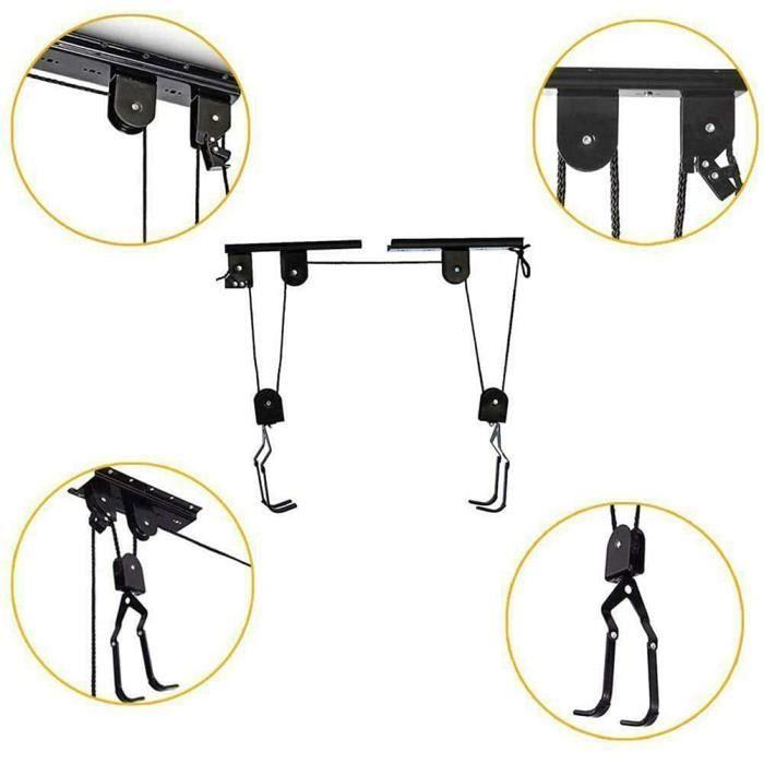 Bicycle Lifting Support - A347 - Black - For 1 Bicycle - Easy Installation - Space-saving