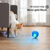 Interactive Cat Ball Toy, Automatic Self-Rolling, Motion-Activated, 3 Replaceable Teaser Wand Tails, Food-Grade TPU-Reinforced, Built-In Bluetooth