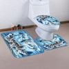 1/4 Wolf eyed wolf shower Curtains, Toilet Seat Decoration, Shower Curtain with Carpet and Toilet Lid, 12 70.8x70.8 inch Hooks
