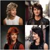 Men's Wig 80s Long Reddish-brown Large Intestine Wig Men's Headgear