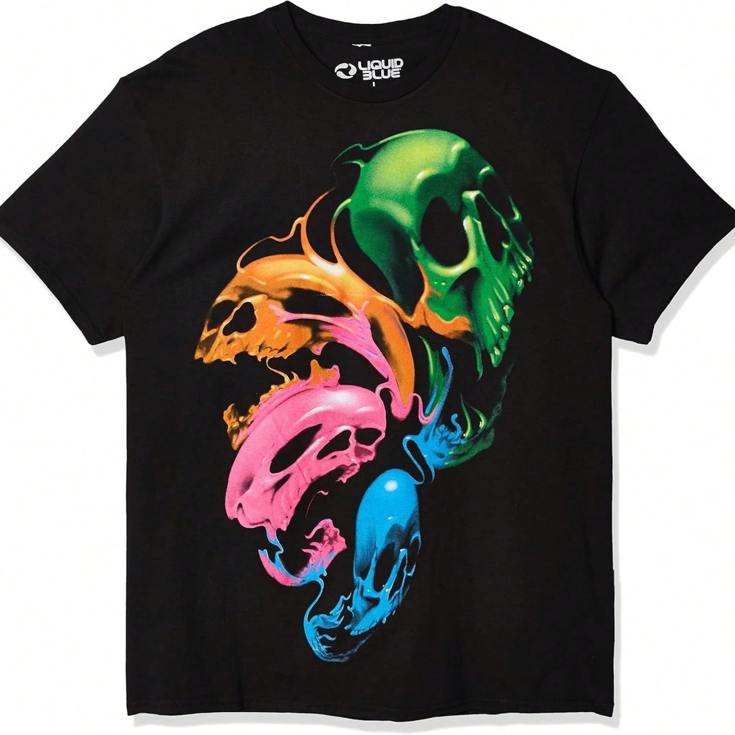 Liquid Blue unisex s American Skull T-Shirt S разноцветный