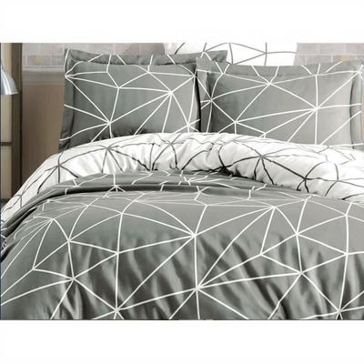 Sängkläder - 1 påslakan 220 x 240 cm + 2 örngott 60 x 60 cm - 100% förstärkt bomull - Grå