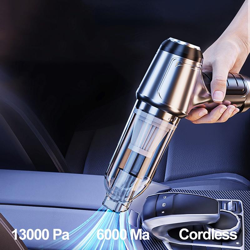 2023 Neuer 13000Pa kabelloser Auto-Staubsauger, leistungsstarker tragbarer Mini-Handstaubsauger für den Haushalt, Nass- und Trocken-Desktop-Tastaturreinigung