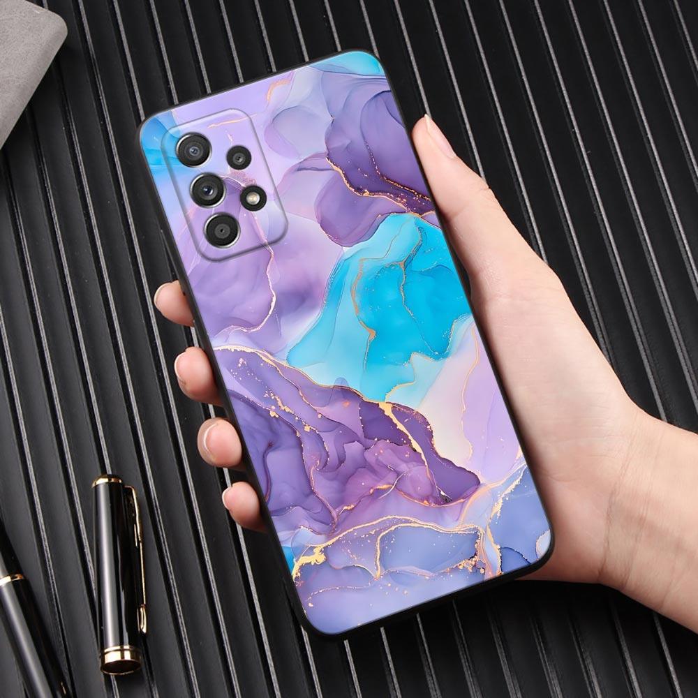 Watercolor Abstract Marble Pattern Phone Case For Samsung Galaxy A57 A56 A37 A55 A36 A26 A54 A52 A35 A34 A17 A16 A15 A07 Cover