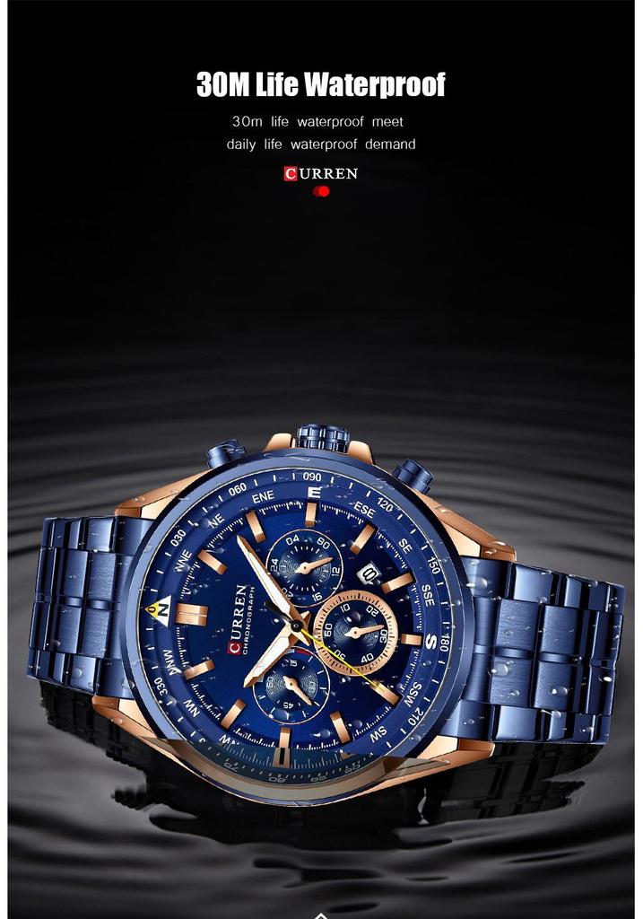 Curren 8399 Men's Quartz Multifunction Calendar Watch with Large Dial