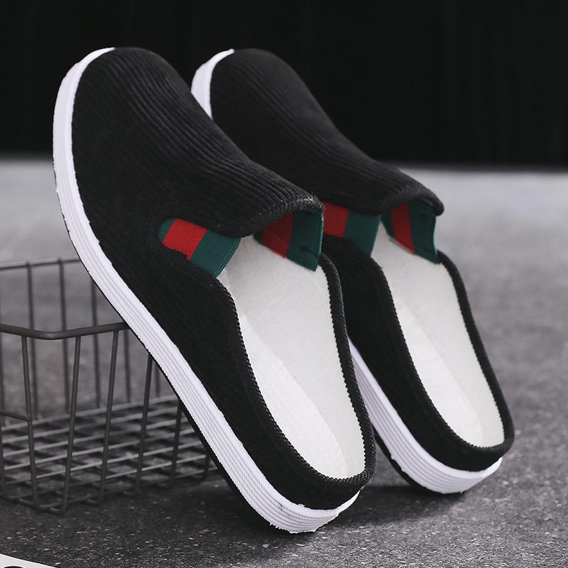 Zapatillas sin talón redondas antideslizantes para hombre estilo Old Beijing - Slip-ons de tela transpirable