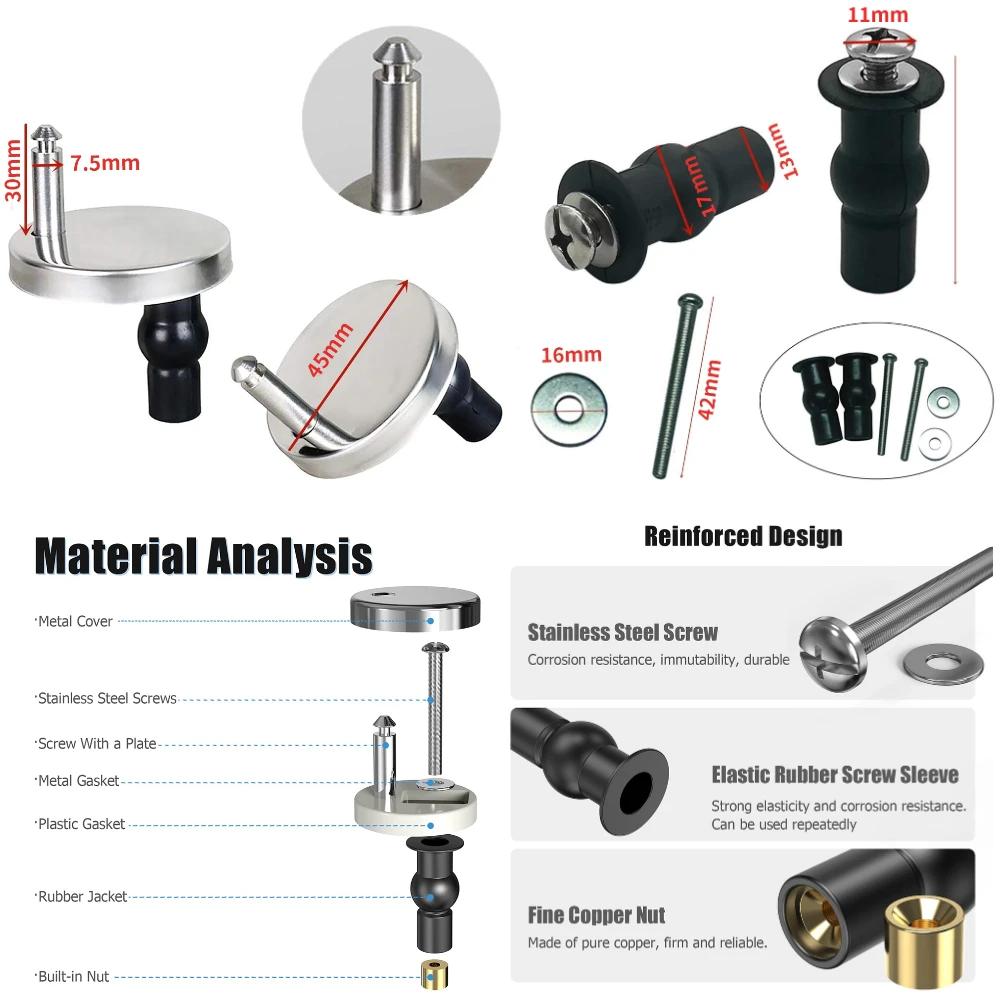Toilet Seat Hinge Fixings Top Fix Nuts Screws Quick Release Hinges Fitting Rubber Back To Wall For Toilet Seat Hinge Replacement