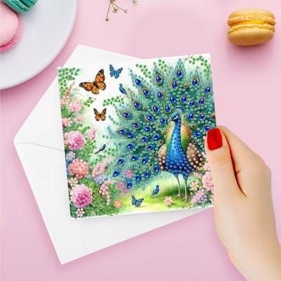 6PCS DIY Diamond Painting Greeting Card Set Diamond Art Greeting Cards for Birthdays Thanksgiving & Special Occasion