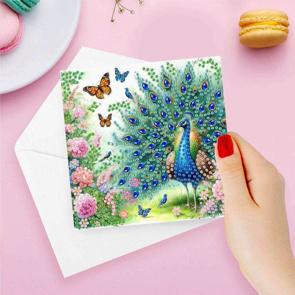 6Pcs Butterfly Flower DIY Diamond Painting Card Diamond Drawing Card Diamond Daily Wish Card Gifts for Family Friends and Lover