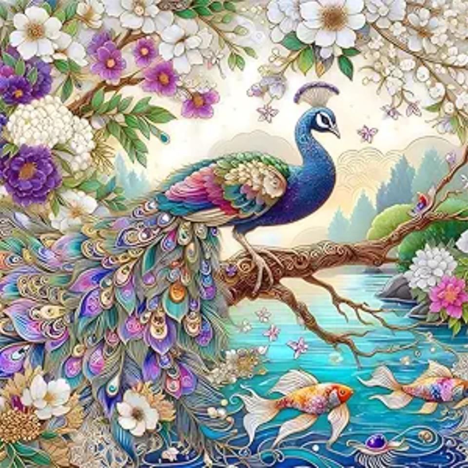 5D DIY Diamond Painting Animal Kit Gorgeous Peacock DIY Partial Special Shaped Drill Handmade Diamond Mosaic Art Gift