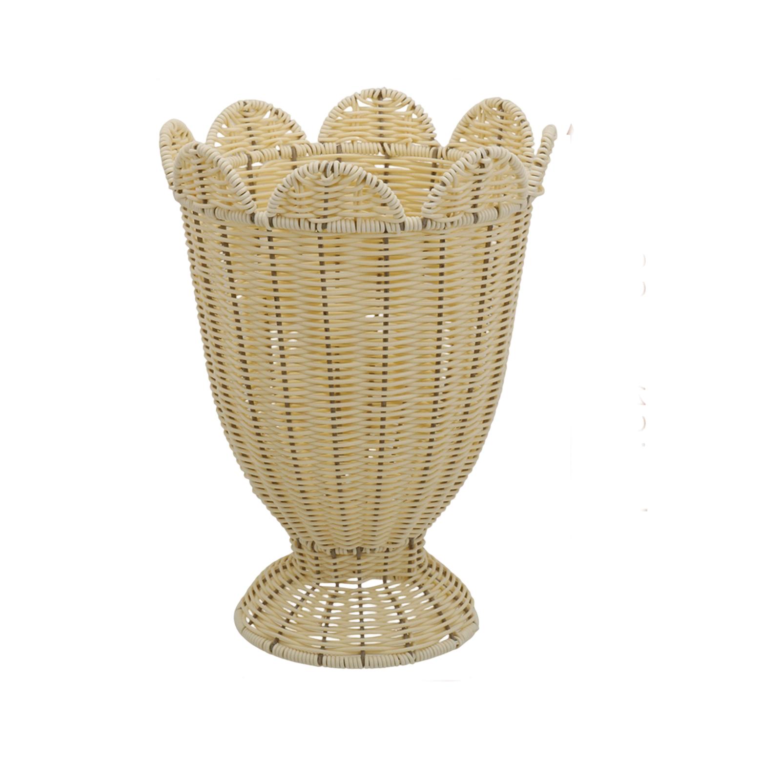 Vine Woven Flower Basket, Simplehome Decoration, Plastic Rattan Handmade Vase Ornaments, Retro Interior Decoration