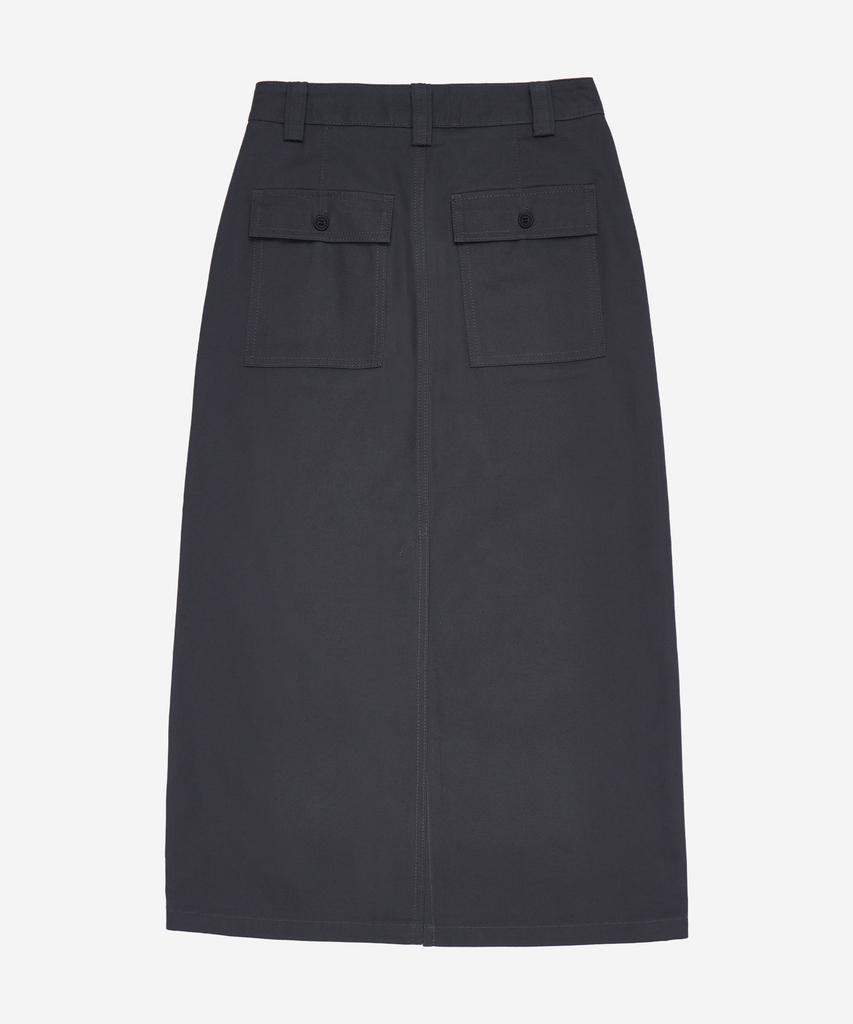 Pildeoseu Back Pocket Long Skirt Khaki