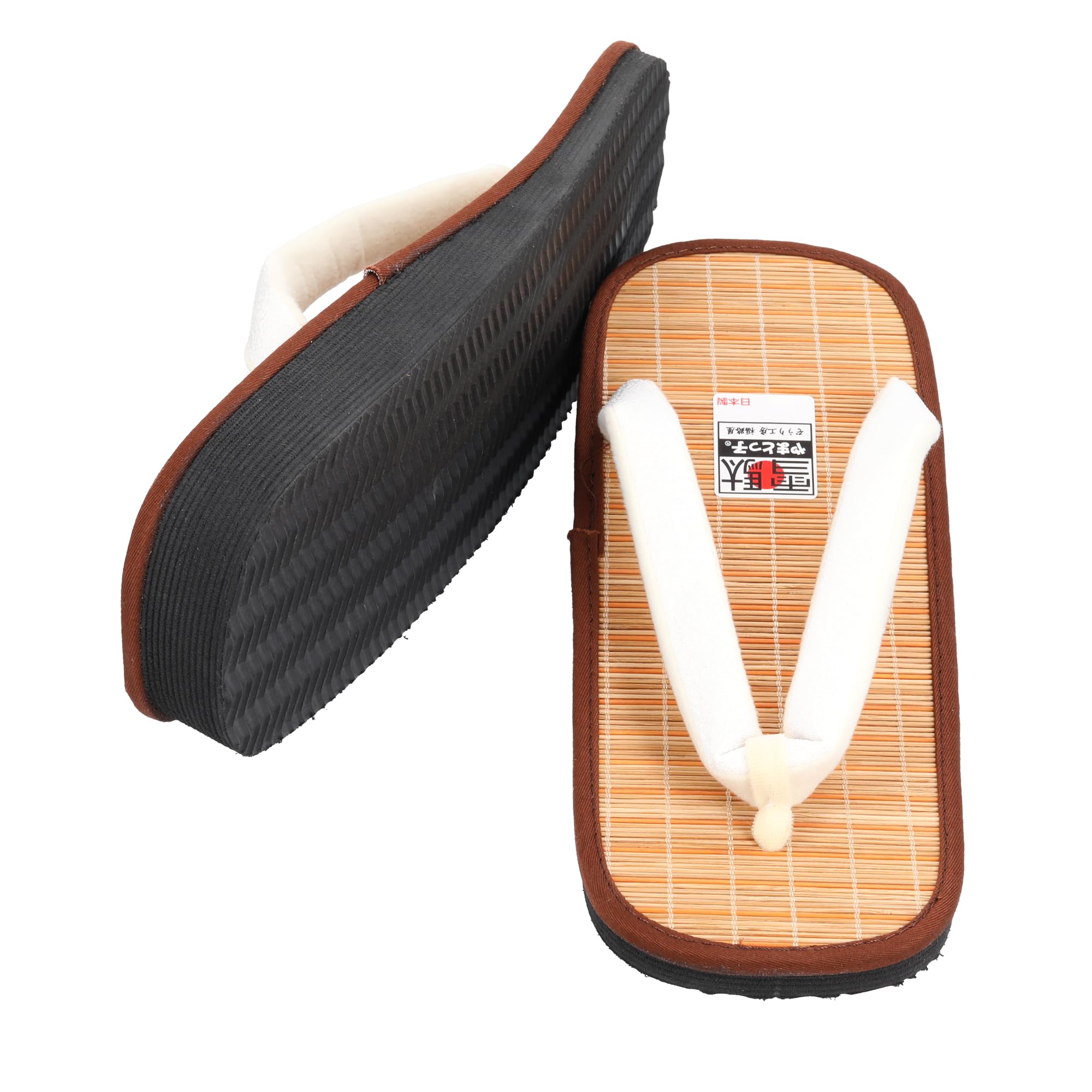 Erin Trading - Japanese Selected Products - Men's White Japanese Setta Sandal Traditional Japanese Zori Geta Made In Japan Size Ll Insole Bamboo Thong/Strap Color