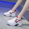 Inner Heightening Shoes Muffin Sole Sneakers New Lace-up Thick-soled Leather Surface White Shoes Heightening Fashion Casual Shoes