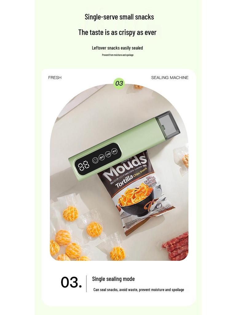 Kabelloser digitaler Vakuumierer: Automatische Lebensmittel- & Obstlagerungsmaschine mit Display