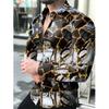Men's Elegant 3D Printed Long Sleeve Shirts Turn Down Collar Party Casual Camisas Hombre Plus Size Streetwear Fashion Blouse